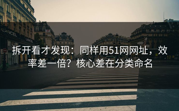 拆开看才发现：同样用51网网址，效率差一倍？核心差在分类命名
