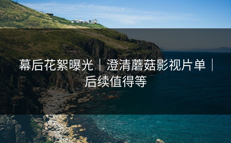幕后花絮曝光｜澄清蘑菇影视片单｜后续值得等
