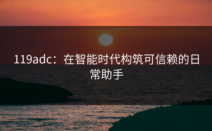 119adc:在智能时代构筑可信赖的日常助手 119adc:在智能时代构筑可信赖的日常助手